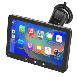7 inch Car Portable Apple CarPlay Screen Multimedia Player Android Auto Monitor AirPlay Phone Mirror Link Display for Lorry Van MPV Bus SUV Taxi Truck