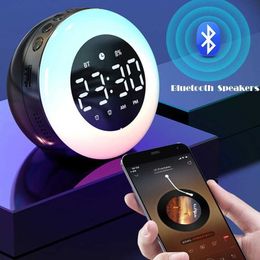 Portable Speakers Bluetooth Speaker Alarm Clock Color Music Player Charging Digital Clock Best Gift Portable Bedside