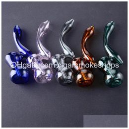 Smoking Pipes Unique Retro Glass Pipe Hitter Hand 6.3 Inch Oil Dab Burner Mtiple Colours Drop Delivery Home Garden Household Sundries Dhcua