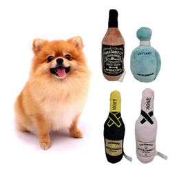 High Quality Durable Plush Wine Bottle Squeaky Toys For Dog Gift Plush Perfume Dog Toys With Squeaky
