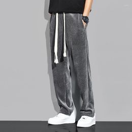 Men's Pants Men Corduroy Wide-leg Sweatpant Winter Autumn Summer Velvet Thickened Loose Straight Casual High Street Drape Trousers