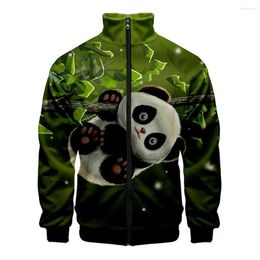 Men's Jackets Chinese Animal Panda Cute 3D Stand Collar Hoodies Men Women Zipper Hoodie Casual Long Sleeve Jacket Coat Clothes Dropship