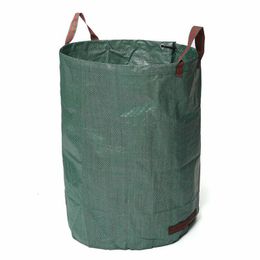 Trash Bags Garden Bag Large Capacity Storage Bag Reusable Leaf Sack Light Trash Can Foldable Garden Garbage Waste Collection Container 230607