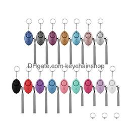 Keychains Lanyards 16 Colours 130Db Egg Alarm Keychain Self Defence Security For Girl Women Elderly Protect Alert Safety Scream Lou Dhuf0