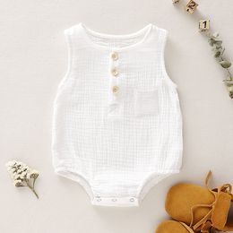 Rompers Summer baby jumpsuit 2023 Boys' and Girls' Tights Plain sleeveless born Clothing Fashion Baby Clothing Toddler Clothing