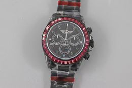 5 Style TWF Top Workmanship Watch Panda 40mm 116598 116599 Black Dial Red Diamond Bezel Sport Watches Sapphire 7750 Chronograph Automatic 904L Men's Wristwatches