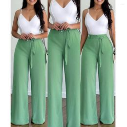 Women's Two Piece Pants Wepbel 2 Sets Party Wear Outfits V-neck Strap Bodysuits Tops Women Casual Trousers Wide Leg Sexy Skinny