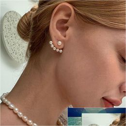 Stud Imitation Pearl Earrings For Women Geometric Crystal Zircon Stars Earring Girls Birthday Party Banquet Jewellery Factory Price Ex Dhwpt