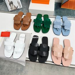 Designer Sandals Galerie Sandal Women Slippers Camel Leather Rubber Slides White Flat Slipper Suede Flip flops Beach Shoes With Box