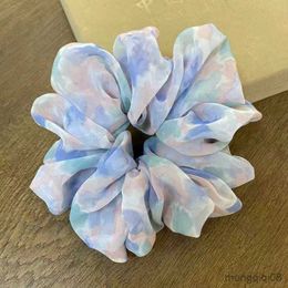 Other Fashion Silk Satin Scrunchies Headband Chiffon Large Elastic Rubber Hair Band Women Gilrs Ponytail Holder Ties Accessories R230608