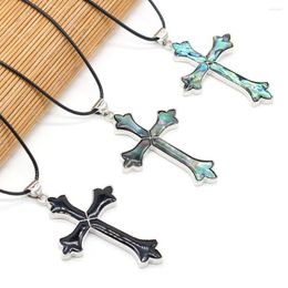 Pendant Necklaces Natural Mother Of Pearl Shell Cross Shape Necklace Jesus Neck Chain Luxury Jewelry Gifts For Men Women