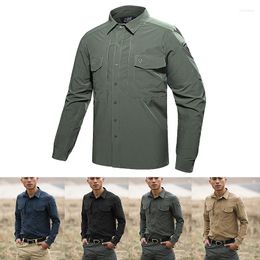 Men's Casual Shirts Military Tactical Shirt Quick-drying Men Long Sleeve Breathable Soldier Duty Hiking Outdoor Business Sports