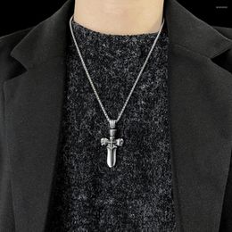 Chains JIALY European Fashion Punk Retro Cross Charm Pendant Stainless Steel Necklace Chain For Girl Boy Unisex Jewellery Gift