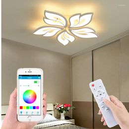 Ceiling Lights Led Art Chandelier Pendant Lamp Light Modern Remote Control/smart APP Bedroom Living Flower Acrylic El Cafe Fixture