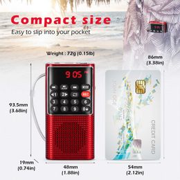 Portable Speakers Portable Pocket Radio Handheld Walkman Radios with Recorder Rechargeable Battery For Walkman Go Hiking