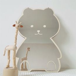 Mirrors Nordic Rabbit Bear Shaped Mirror Cartoon Acrylic Desktop Ornaments Baby Children Room Decoration Home Decor Po Props 230608