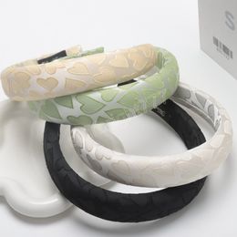 Women Girls Heart Sponge Padded Hairband Satin Headband Summer Femme Hair Accessories Hair Hoop