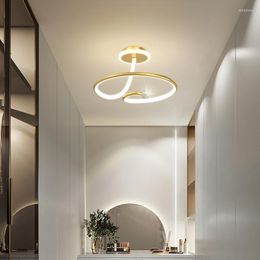 Ceiling Lights Nordic Corridor Aisle Balcony Lamp Modern Light Luxury Creative Ring Recessed Led Simple Entry Porch