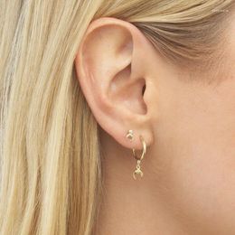 Stud Earrings 925 Sterling Silver Minimalist Delicate Crescent Moon Cowhorn Cz Earring For Women Gold Filled Classic Small Jewellery