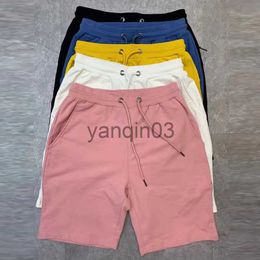 Men's Shorts 40KG-100KG Summer New 100% Cotton Soft Mens Drawstring Waist Black White Yellow Pink Casual Shorts 4XL 5XL J230608