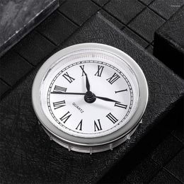 Watch Repair Kits Mini Clock Insert 2.4 Inch 61mm Round Quartz Fit-up Movement Miniature White Dial Bezel Roman Numerals