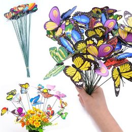 Garden Decorations Butterflies Yard Planter Colourful Whimsical Butterfly Stakes Decoracion Outdoor Decor Flower Pots Decoration 230607