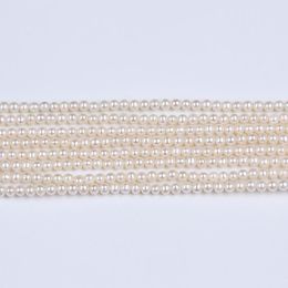 Beads Wholesale 4mm AA Natural White Round Freshwater Pearl Loose Over Pearl In Strand