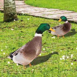 Garden Decorations Useful Poultry Statue -proof Duck Decor Realistic Vibrant Color Outdoor Yard Acrylic Ornament