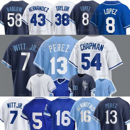 Whit Merrifield 7 Witt Jr. Jersey 2023 Royal City Connect Andrew Benintendi Saador Perez A. Taylor Lopez Alex Gordon Jorge