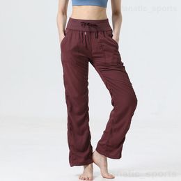 Lu Align Lu Dance Studio Sports Sweatpant Casual Yoga Women Outdoor Gym Long Pant Oversize Jogging Trousers Pockets Full Pants Loose Fast and Free