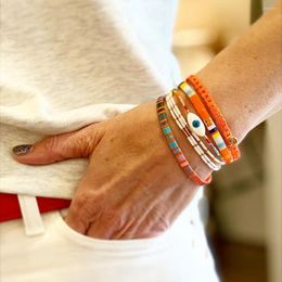 Charm Bracelets Go2BoHo Elastic Miyuki Tila Bracelet Sets Fashion Jewellery Multicolor Beads Stretch For Women Accessory