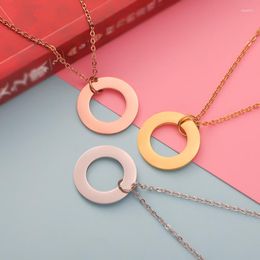 Pendant Necklaces 30% Off10pcs Stainless Steel Donut Washer Blank Necklace Mirror Polish Round Charm Women Jewellery