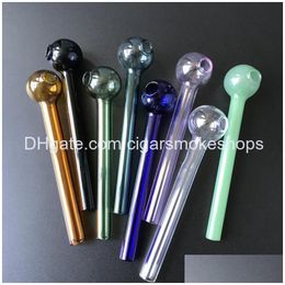 Smoking Pipes Coloured Pyrex Oil Burner Pipe Glass Straight Type New Arrivals High Quality Colour Randomly Send Sw37 Drop Delivery Hom Dhogz