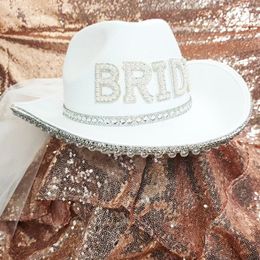 Wide Brim Hats Bucket Bride Cowgirl Hat Cowboy Bachelorette Party To Be Sash For Bridal Shower 230608