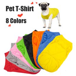 Dog Apparel XSXXL Summer Pure Cotton Puppy Blank Shirt Clothes Soft Plain Doggy Vest Cat Bottoming T Shirts for Small Medium Large Dogs 230608