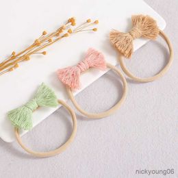 Hair Accessories Baby Headband Tie Knot Headbands For Girl Woollen Newborn Infant Handmade Head Bands Band Stretchy R230608