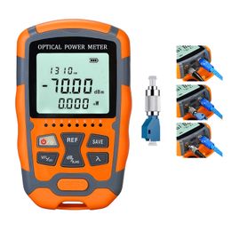 Fibre Optic Tester Portable Fibre Light Power Metre FC/SC/ST Universal Interface Fibre Tester Built-in 10mW Visual Fault Locator (OPM&VFL) with 1pc FC to LC Adapter