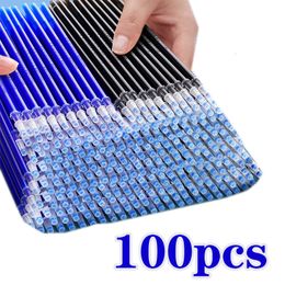 Ballpoint Pens 100pcs Magic Erasable Pen Rod Refill Blue Black Ink 05mm Gel Filling Washable Handle For School Writing 230608