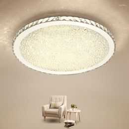 Ceiling Lights Nordic Cold Warm White Remote Dimming Light Modern Round Crystal Decor LED Lamp For Apartment Bedroom Home