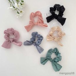 Other Girl Elastic Silk Scrunchie Women Satin Purple Hair Bands Black Crunchy Ties Gum Ponytail Holder Accessory R230608