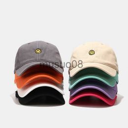 Ball Caps Women Men Smiling Face Embroidered Baseball Cap Solid Snapback Unisex Sunhat Outdoor Sports Hip Hop Baseball Hats Casquette J230608