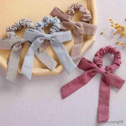 Hair Accessories Big Bows Baby Girl Rubber Bands Infant Cotton Child tail Holder Fashion Ties Rope R230608