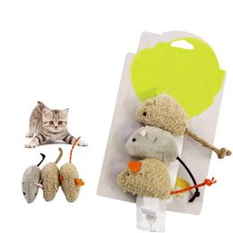 3Pcs/Set Cute Pet Cat Bite-resistant Toy Plush High Simulated Little Mouse Mouselet Hide Seek Game Prop Kitten Training Supplies