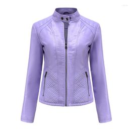 Women's Leather Women's Jacket Pimkie PU Motorcycle Fashion Slim Women'Soft Large Size S-XXXL