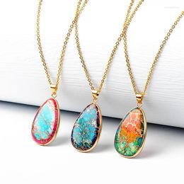 Pendant Necklaces Nature Emperor Stone Women Reiki Imperial Jaspers Turquoises Energy Healthcare Weight Loss Jewellery