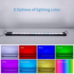 Lightings Waterproof Fish Tank Light LED Aquarium Lights Lamp Aquatic Decor lamp with Extendable Bracket External Controller Lighting Lamp