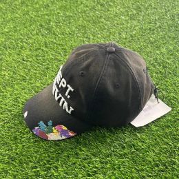 Simple Ball Caps Hip Hop Graffiti Hat Embroidery Casual Lettering Curved Brim Vintage Baseball Cap Splash Ink Letters Printing