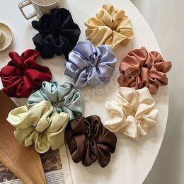 Sweet Elastic Hair Bands Fashion Solid Colour Rubber Bands Ins Girl Hair Rings Silk Scrunchies Headwear Hair Accessories