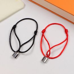 New stainless steel fashion classic jewelry designer bracelet Red and black charm bracelet Dynamic rope bracelet Metal lock bracelet Jewelry gift for lovers