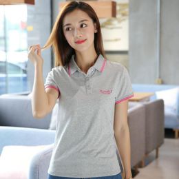 Shirts Ruoru Solid Polo Shirt Ladies Brand Clothing Casual Slim Women Polos Summer Work Polo Femme White Grey Clothes Girls Polo